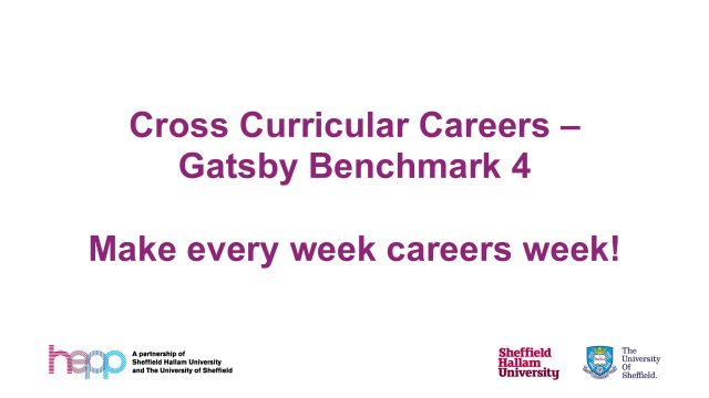 Gatsby Benchmarks - GBM 4 - Linking Curriculum Learning to Careers