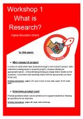 Workshop 1 HE Resources – What is Research?