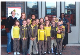 Brownies on fire station visit