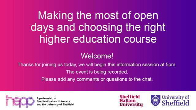 Slides– Making the most of open days