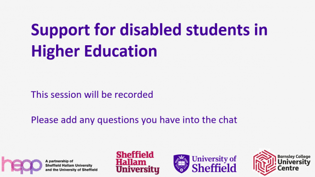 Supporting Disabled Students into Higher Education