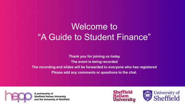 Parent and Carer Guide to Student Finance- Slides