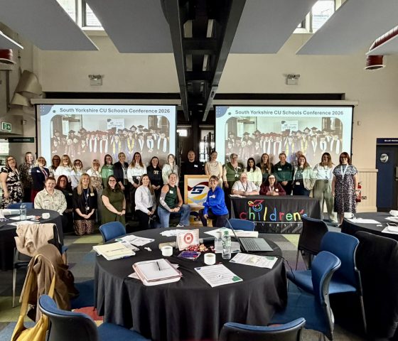 Delegates from schools across South Yorkshire gather for a group photo at the South Yorkshire Children’s University Schools’ Conference 2026 in Sheffield.